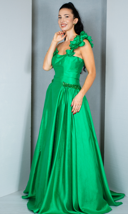 Rochie Carmen lunga verde [3]
