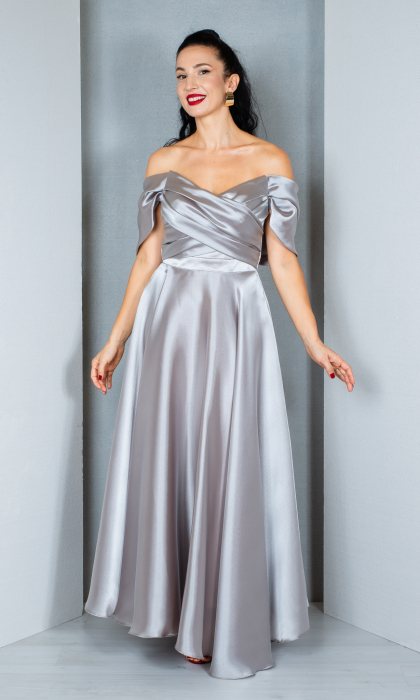 Rochie Carolina midi argintie [2]