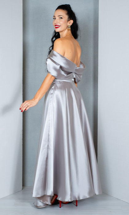 Rochie Carolina midi argintie [4]