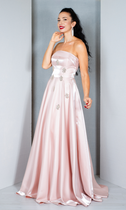 Rochie Cecelia lunga pudra [3]