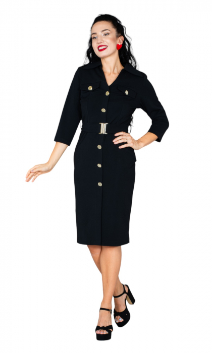 Rochie Coral midi neagra [5]