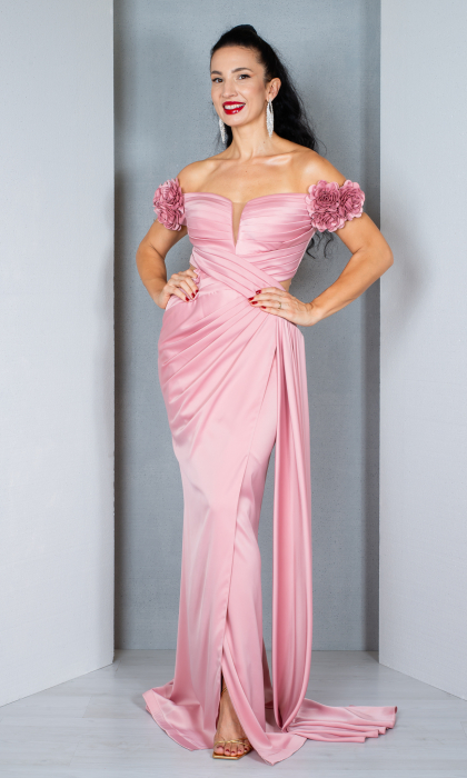Rochie Coraline lunga pudra [2]