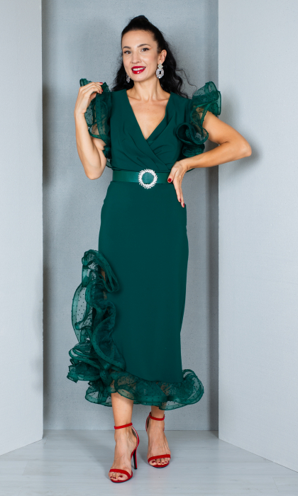 Rochie Cordelia midi verde [2]