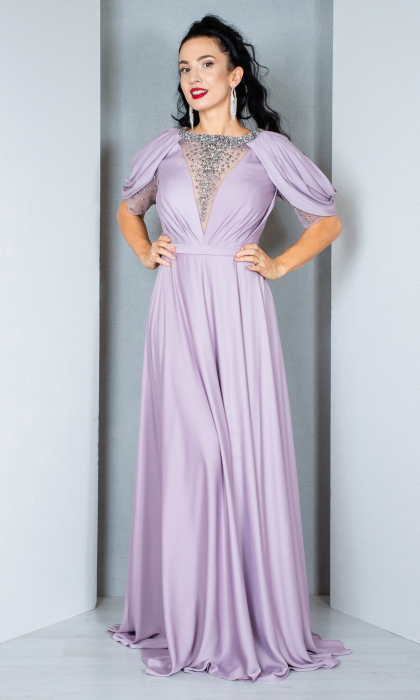 Rochie Cristina lunga pudra [2]