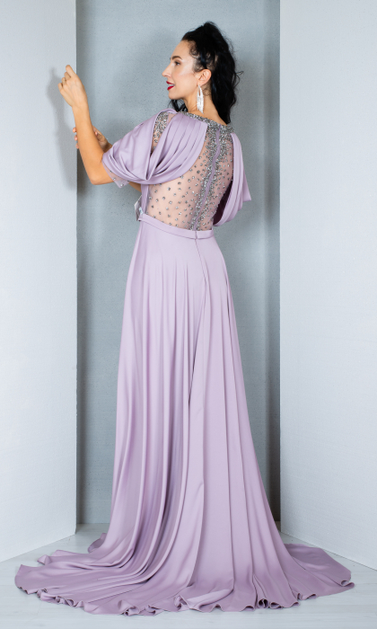 Rochie Cristina lunga pudra [4]