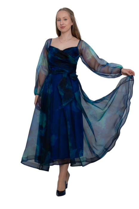 Rochie midi albastra [4]