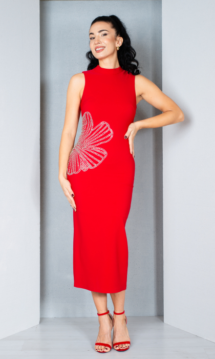 Rochie Dallas midi rosie [2]