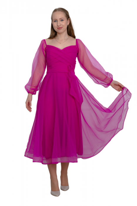 Rochie midi fucsia [4]
