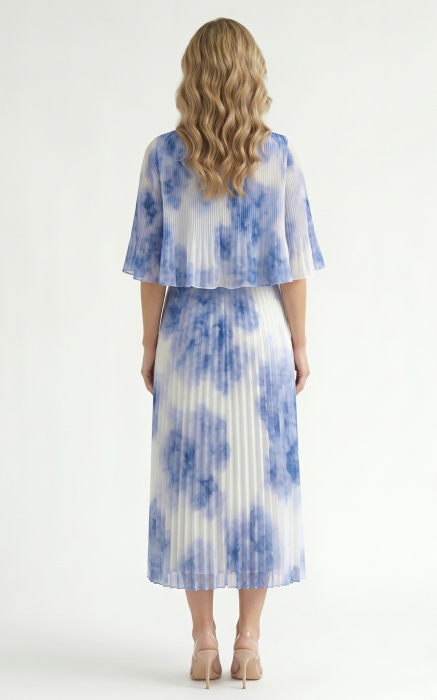 Rochie din voal vaporos cu elastic in talie Ginny midi hortensie [3]