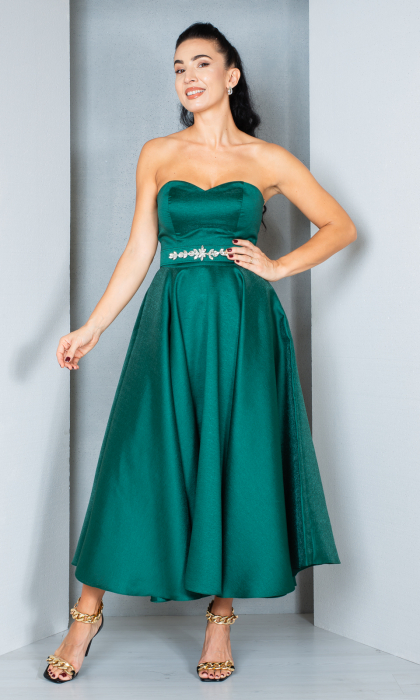 Rochie Estelle midi verde [2]