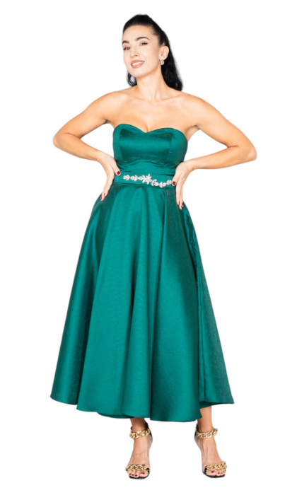 Rochie Estelle midi verde [6]