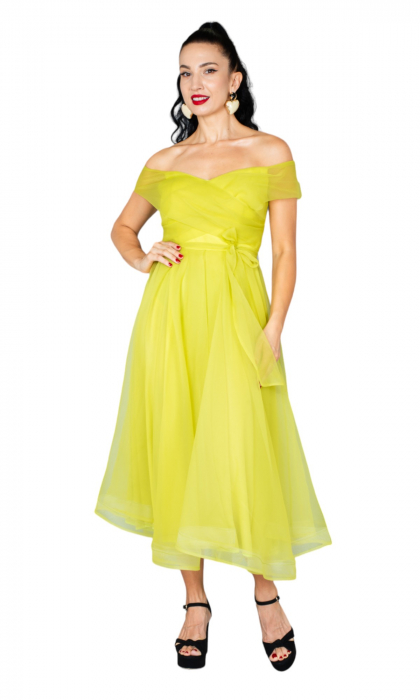 Rochie Emilia midi galbena [5]