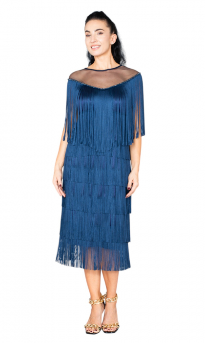 Rochie Faye midi bleumarin [6]