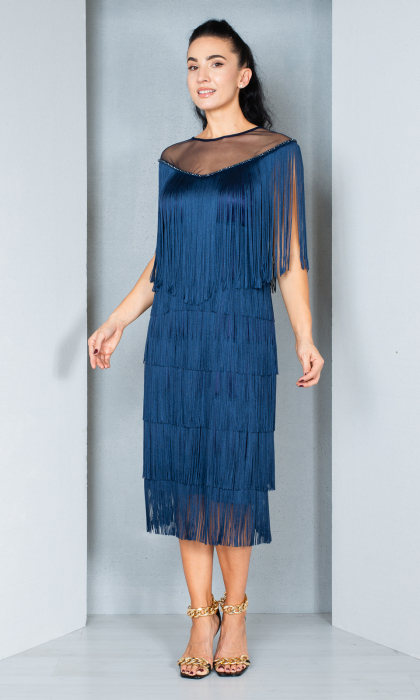 Rochie Faye midi bleumarin [3]