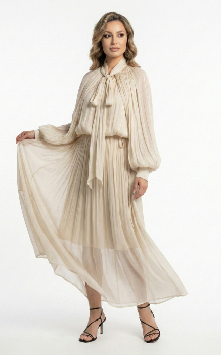 Rochie Fatiha midi crem [2]