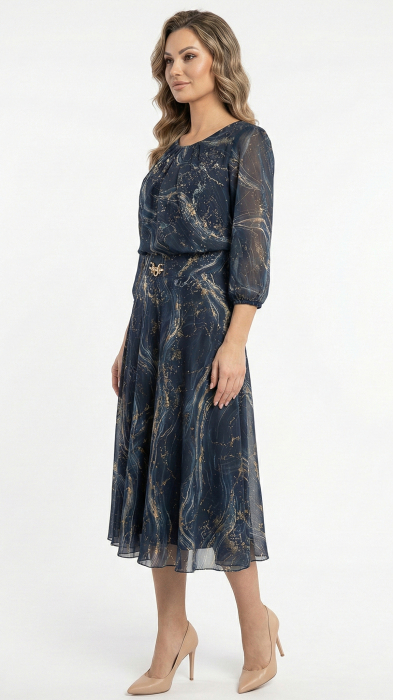 Rochie Florencia midi bleumarin [3]