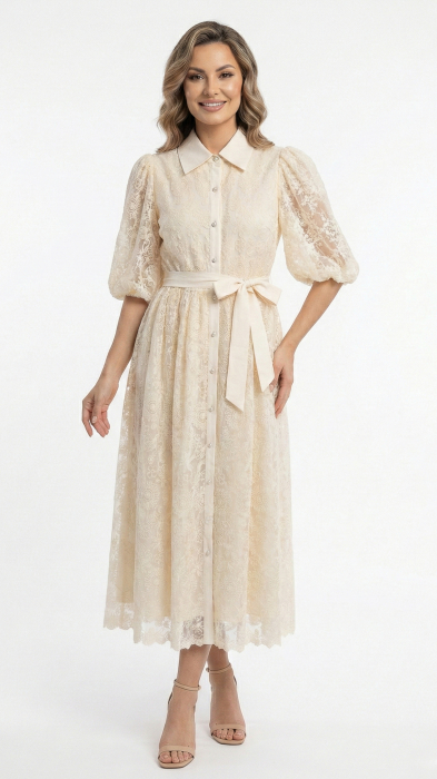 Rochie Franchesca midi crem [2]