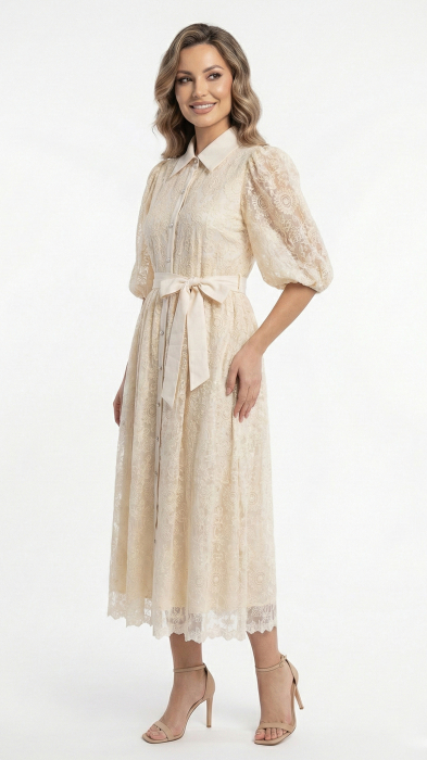 Rochie Franchesca midi crem [3]