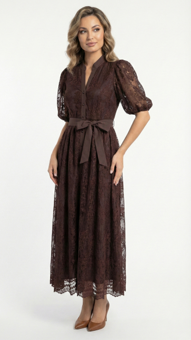 Rochie Franchesca midi maro [2]