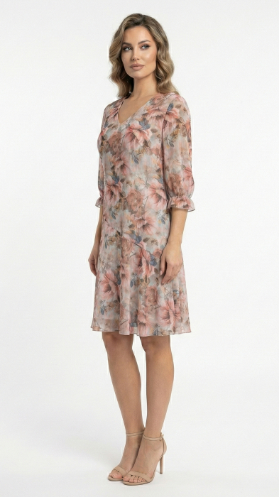 Rochie Frimet midi pudra [3]