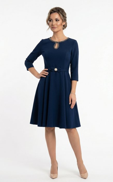 Rochie Galaxy midi bleumarin [4]