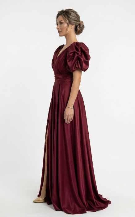 Rochie Genevieve lunga bordo [3]