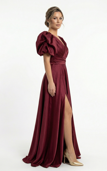 Rochie Genevieve lunga bordo [2]