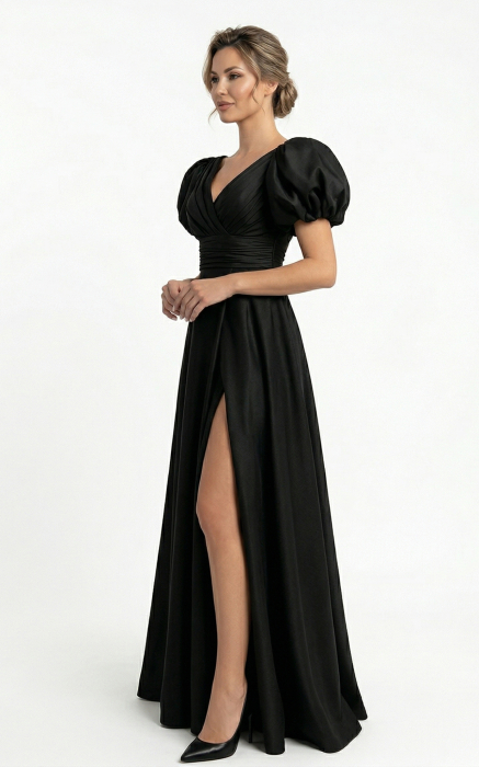 Rochie Genevieve lunga neagra [2]
