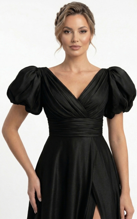 Rochie Genevieve lunga neagra [4]