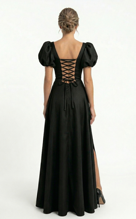 Rochie Genevieve lunga neagra [3]