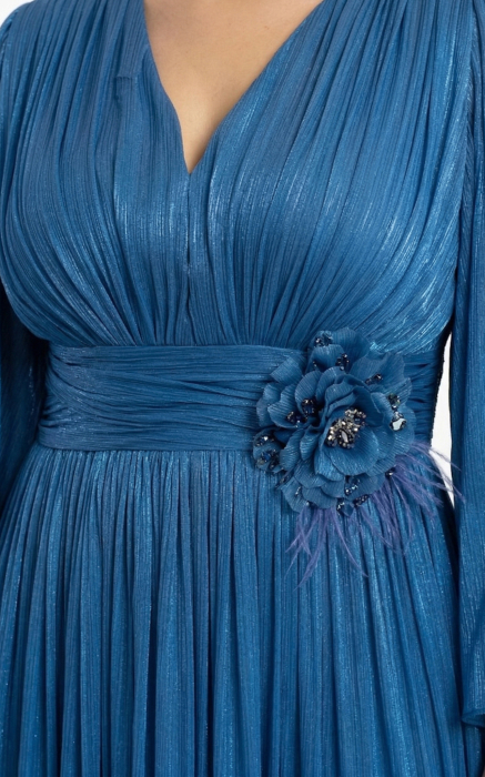 Rochie Gentry lunga indigo [4]