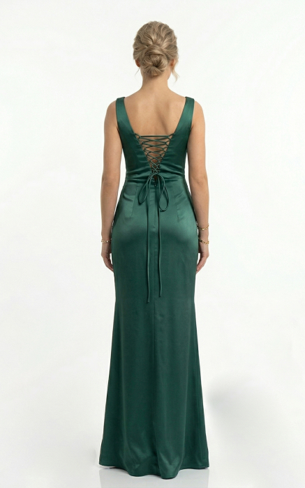 Rochie Giana lunga verde-smarald [3]
