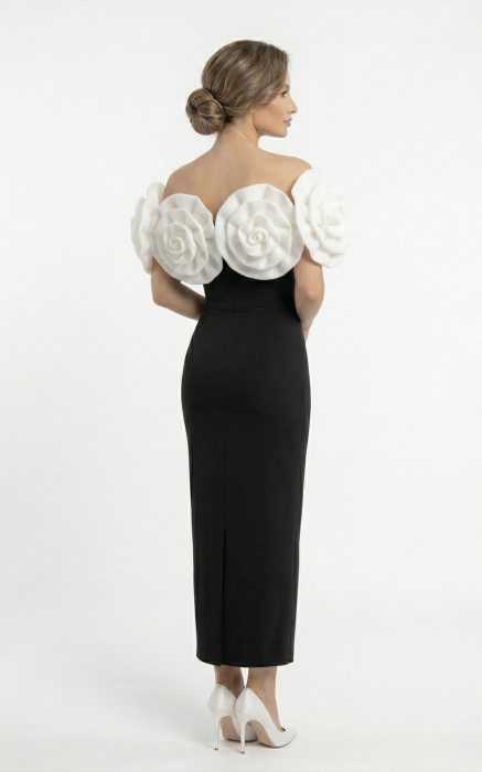 Rochie Gisele midi alba [3]