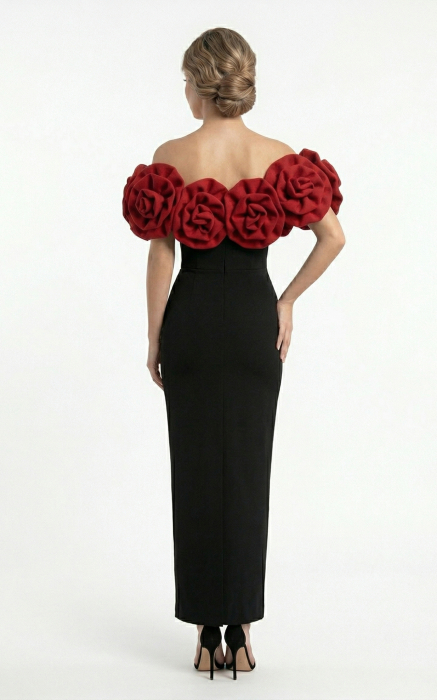 Rochie Gisele midi rosie [3]