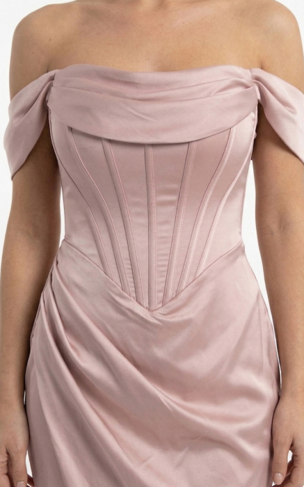Rochie Giselle midi pudra [3]