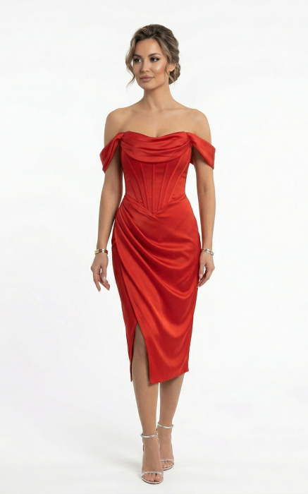 Rochie Giselle midi rosie [2]