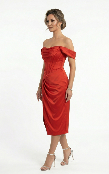 Rochie Giselle midi rosie [3]