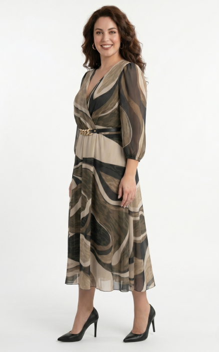 Rochie Giulianna midi maro [3]