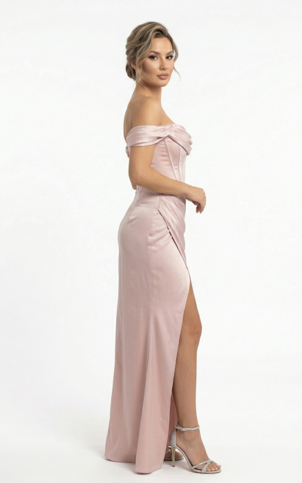 Rochie Goldie lunga pudra [2]