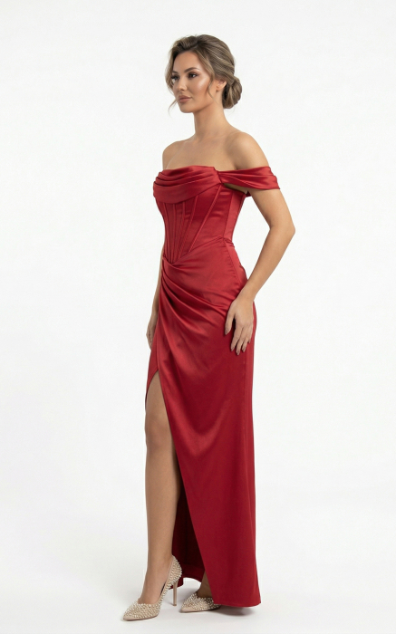 Rochie Goldie lunga rosie [2]