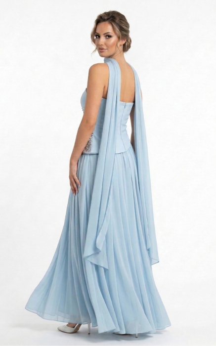 Rochie Gracyn lunga bleu [4]