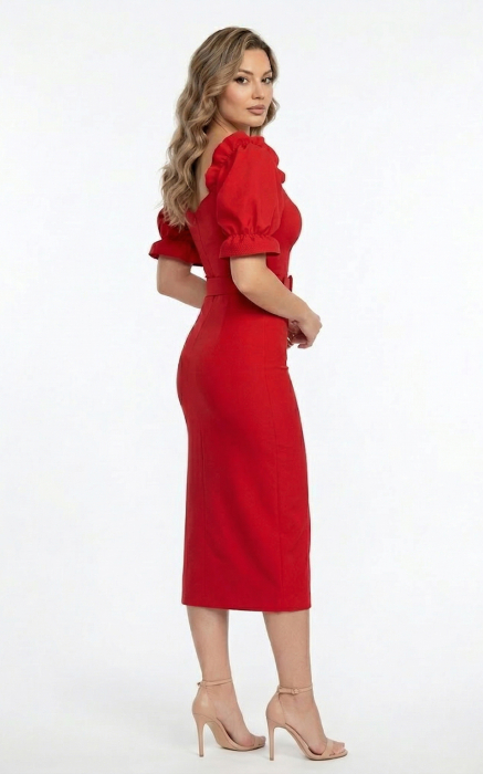 Rochie Griselda midi rosie [3]