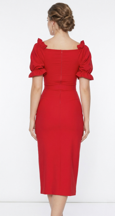 Rochie Griselda midi rosie [2]