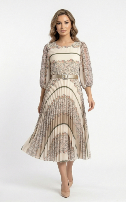 Rochie Gwenevere midi bej [3]