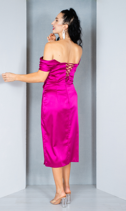 Rochie Jude midi fucsia [4]