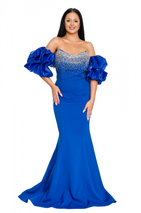 Rochie Katherine lunga albastra [4]