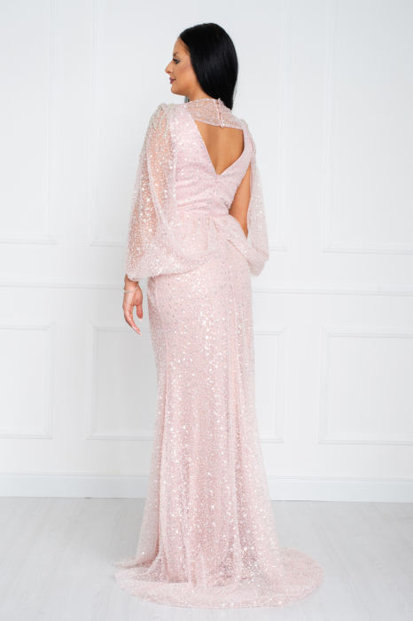 Rochie Olivia lunga pudra [4]