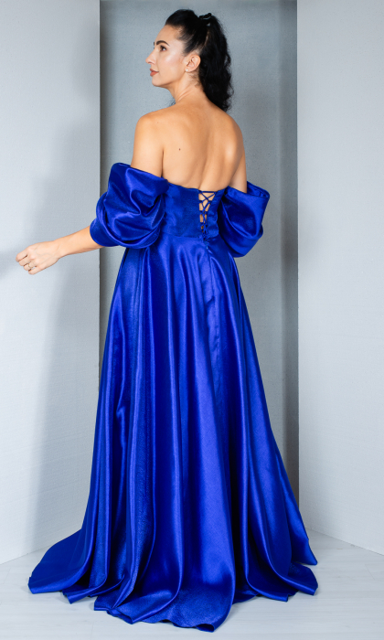 Rochie organza Bryar lunga albastra [5]
