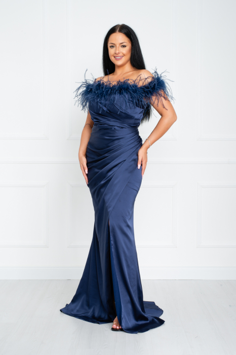 Rochie Reagan lunga bleumarin [2]