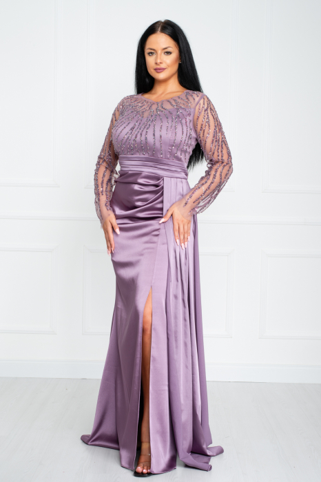 Rochie Sabrina lunga mov [3]